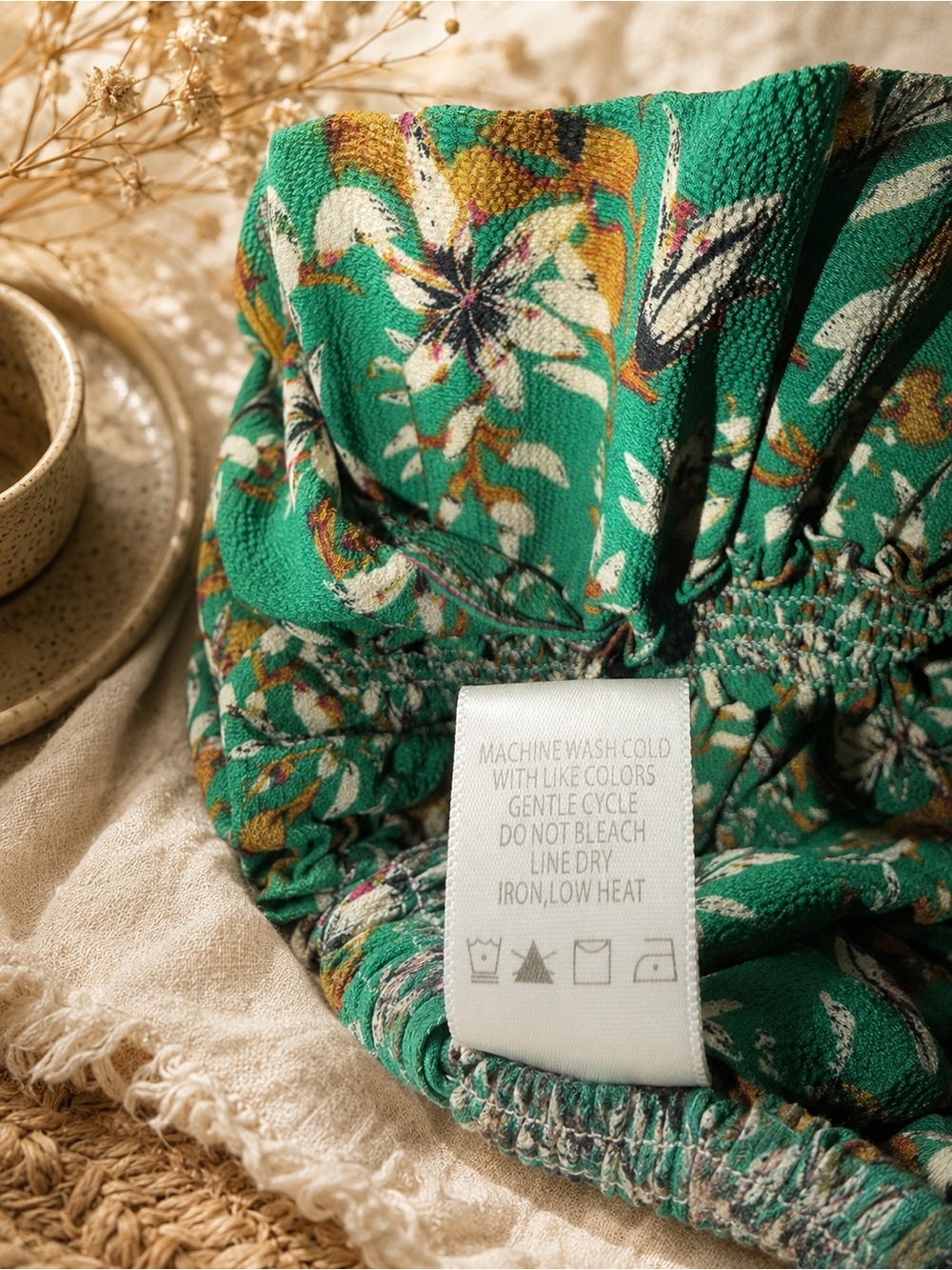 Max Studio 1X Teal Floral Boho Smocked Waist Flutter Maxi Dress - Picture 8 of 10